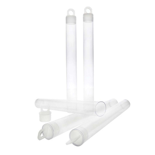 125mm x 14mm Clear Plastic Tubes with hanging cap, pack of 100 125mm x 14mm Clear Plastic Tubes with hanging cap, pack of 100