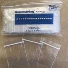 1.5" x  1.5" Clear Poly Hanging Bag, resealable with white zip lock se...