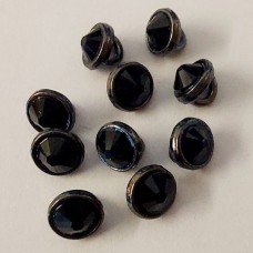 Jet on Black Rhodium 3mm Crystaletts, Pack of 10