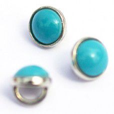Turquoise Pearl on Silver 5mm Crystaletts, Pack of 10