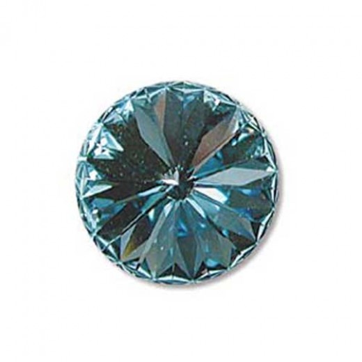 12mm Aquamarine Foiled Swarovski Rivoli, Foiled
