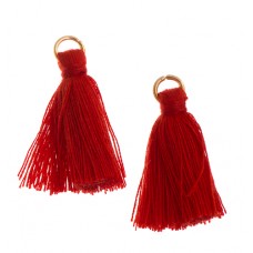 Red 25mm Poly Cotton Tassels (10pcs)