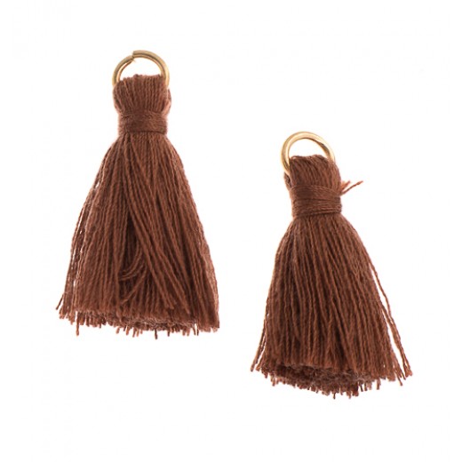 Brown 25mm Poly Cotton Tassels (2pcs)