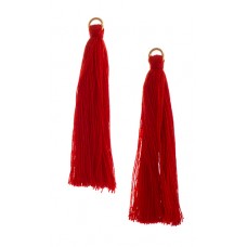 Red 63mm Poly Cotton Tassels (2pcs)