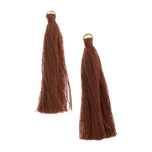 Brown 63mm Poly Cotton Tassels (10pcs)