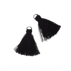 Black 25mm Cotton Tassels (4pcs)