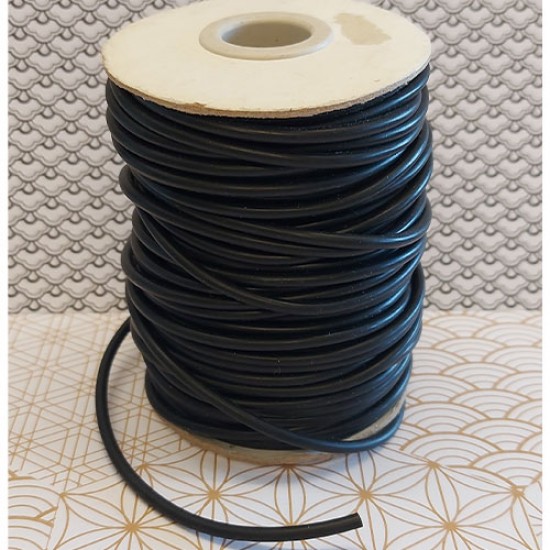 3mm Black Solid Rubber Cord, 50p per metre