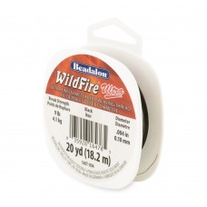 9lb, 0.004in Black Wildfire Ultra Beading Thread, 20yd spool