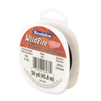 9lb, 0.004in Black Wildfire Ultra Beading Thread, 50yd spool