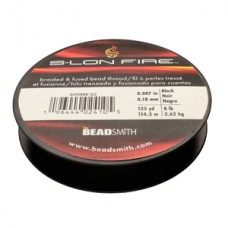 S-Lon Fire Braided and Fused Beading Thread, Black, 8lb, 125yds