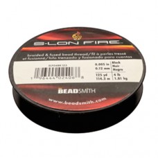 S-Lon Fire Braided and Fused Beading Thread, Black, 4lb, 125yds