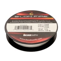 S-Lon Fire Braided and Fused Beading Thread, Crystal, 4lb, 125yds