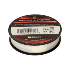 S-Lon Fire Braided and Fused Beading Thread, Crystal, 8lb, 50yds