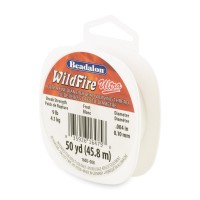 9lb, 0.004in Frost White Wildfire Ultra Beading Thread, 50yd spool