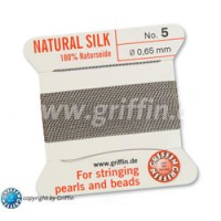 Griffin® 100% Natural Silk Thread with 1 Needle for Stringing Pearls &  Beads