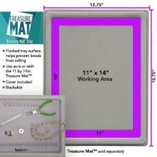 Large Beading Mat Tray, Flocked, with clear cover. 14in x 11in.