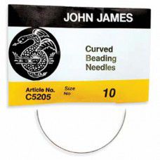 John James Curved Beading Needles x5, size 10