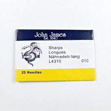 Size 10 John James English Beading Needles, Sharps, Pack of 25