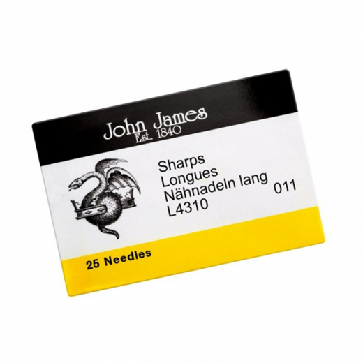 Size 11 John James English Beading Needles, Sharps, Pack of 25