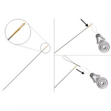 Size 10 and 12 Golden Eye Beading Needle with Threader, Pack of 9