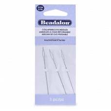 Beadalon 700K-100 Collapsible Eye Needles, 2.5", Assorted, 3 Pack