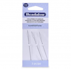 Beadalon 700K-100 Collapsible Eye Needles, 2.5", Assorted, 3 Pack