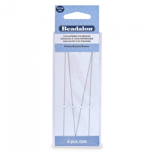 Beadalon 700M-150 Collapsible Eye Needles, 5", Medium, 4 Pack
