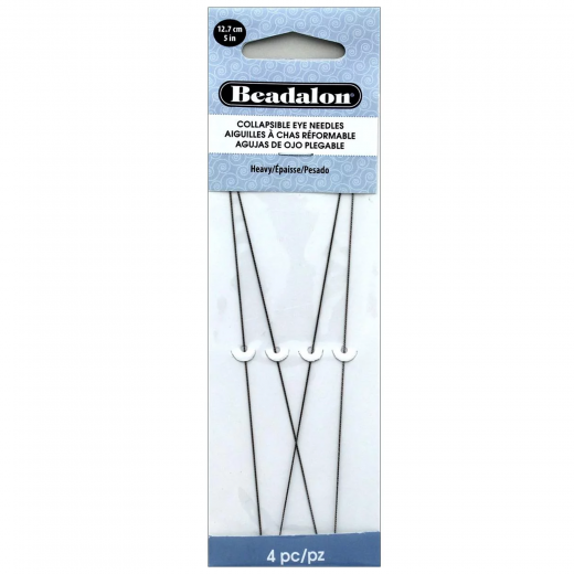 Beadalon 700H-150 Collapsible Eye Needles, 5", Heavy, 4 Pack