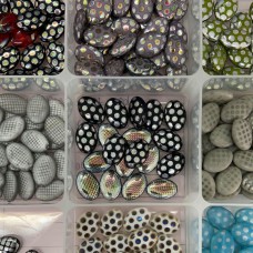 Oval Peacock Beads, Wholesale Pack of 100 Beads