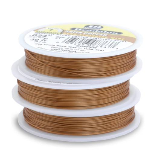 Satin Copper, 0.24" / 0.61mm, 30ft Reel Beadalon 19 Strand Beading Wire, JW17NCU-0 Satin Copper, 0.24" / 0.61mm, 30ft Reel Beadalon 19 Strand Beading Wire, JW17NCU-0