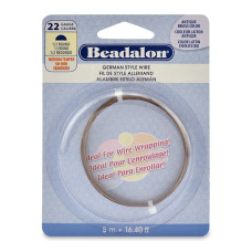 22 Gauge, Half Round German Style Wire, 5M, Antique Brass Colour.