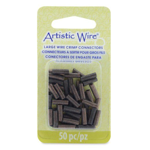Large Wire Crimp Tubes,1.3mm, Antique Copper, for 16 ga wire, 50pc