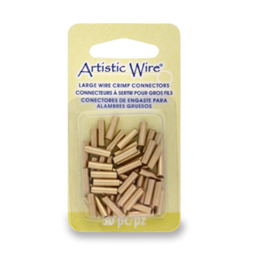 Large Wire Crimp Tubes, 2.1mm, Antique Brass, for 12ga wire, 50pc