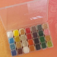Miyuki 11/0 seed bead starter set - 28 colours (280g in total) with free storage box.