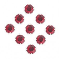 Light Siam Ruby on Silver Rosemontees, SS30 - 6.5mm, Pack of 12
