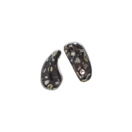 Left Jet Black/Travertine 2 Hole Zoliduo Bead, pack of 20pcs Left Jet Black/Travertine 2 Hole Zoliduo Bead, pack of 20pcs