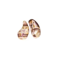 Right Crystal/Lazura Red Luster 2 Hole Zoliduo Bead, pack of 20pcs