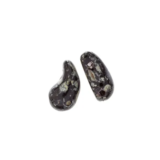 Right Jet Black/Travertine 2 Hole Zoliduo Bead, pack of 20pcs Right Jet Black/Travertine 2 Hole Zoliduo Bead, pack of 20pcs