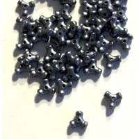10mm Acrylic Grey Tricorn Spacer Beads, Pack of 50