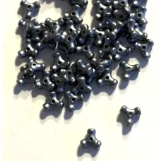 10mm Acrylic Grey Tricorn Spacer Beads, Pack of 50