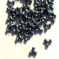 10mm Acrylic Grey Tricorn Spacer Beads, Pack of 50