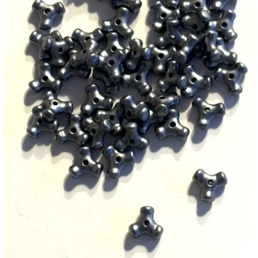 10mm Acrylic Grey Tricorn Spacer Beads, Pack of 50