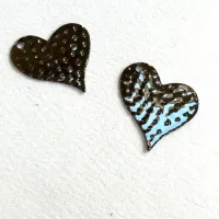 Heart Charms, Black, 32 x 26mm, Pack of 5