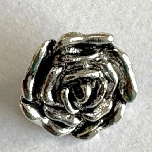 1" Rose Flower Pendant / button, Antique Silver Colour 1" Rose Flower Pendant / button, Antique Silver Colour