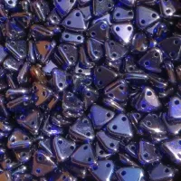 Cobalt Vega Czechmate Triangle Beads, approx 8g, approx. 75 beads