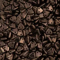 Dark Bronze Czechmate Triangle Beads, approx 8g