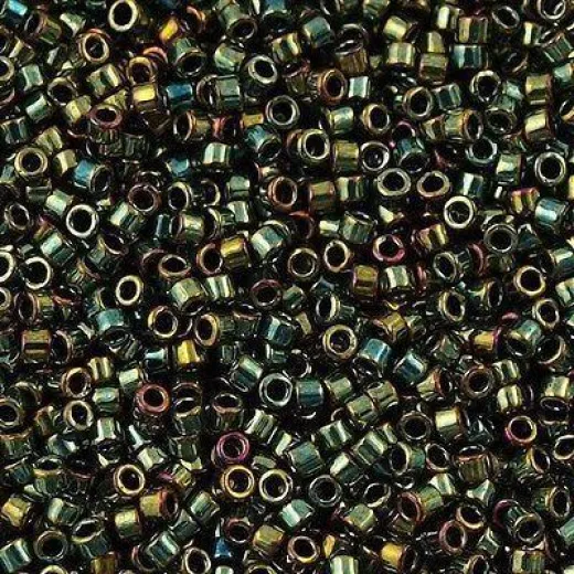 DB0024 Green AB Metallic, Size 11/0 Miyuki Delica Beads, 5.2g approx. DB0024 Green AB Metallic, Size 11/0 Miyuki Delica Beads, 5.2g approx.