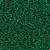 Silver Lined Emerald, Colour 1422, Miyuki Seed Beads Size 15/0, 8.2g Approx.