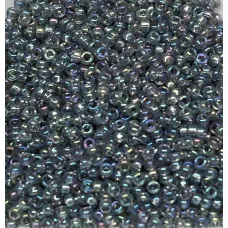 Transparent Seafoam AB Miyuki size 15/0 seed beads, colour 0249, 8.2g approx.