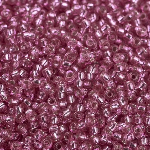 Dyed Silverlined Rose Miyuki size 15/0 seed beads, colour 1338, 8.2g approx.